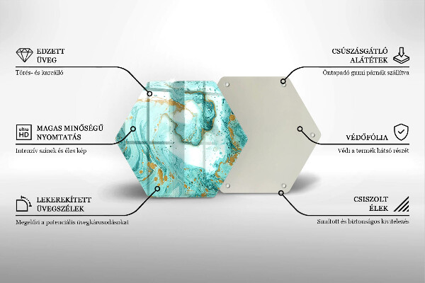 Glas Herdabdeckplatte Blaue Abstraktion