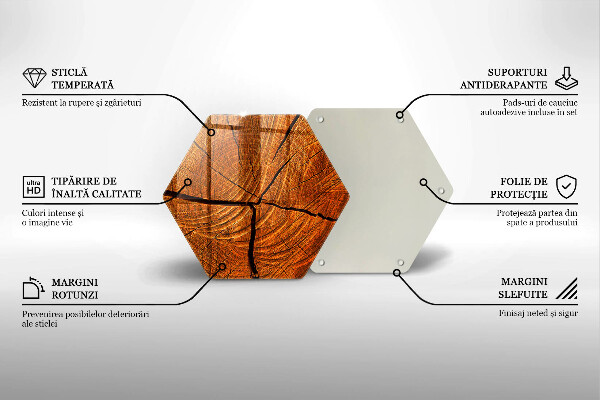 Glas Herdabdeckplatte Holzstammstruktur