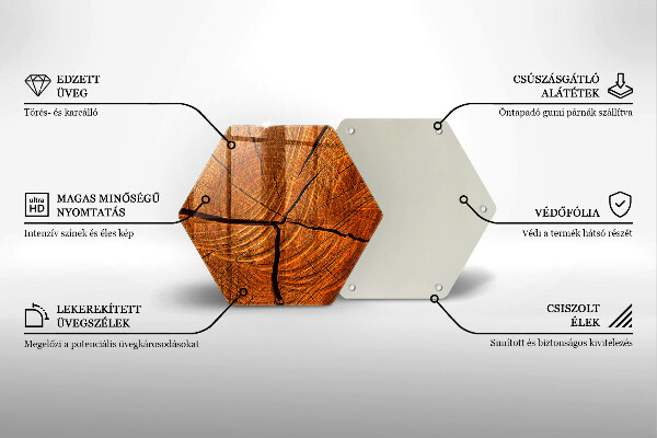 Glas Herdabdeckplatte Holzstammstruktur