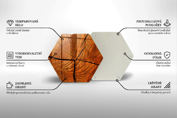 Glas Herdabdeckplatte Holzstammstruktur