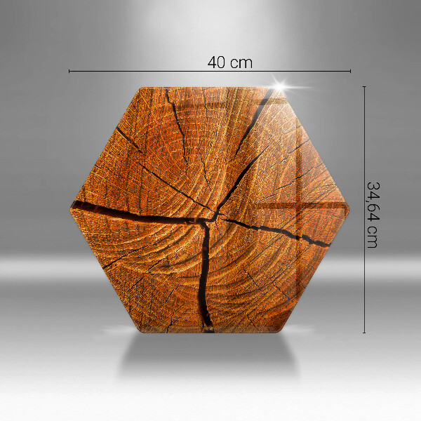 Glas Herdabdeckplatte Holzstammstruktur