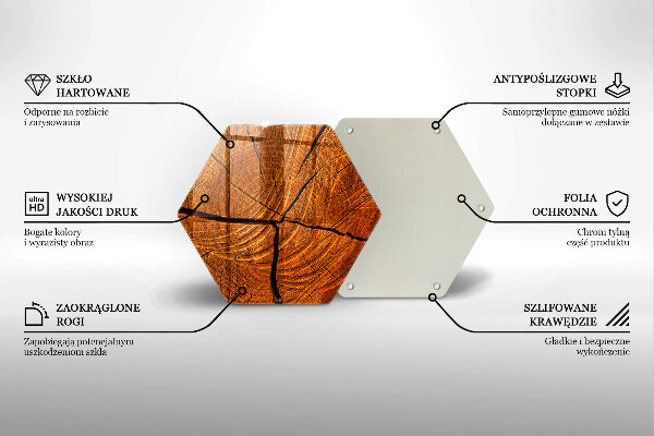 Glas Herdabdeckplatte Holzstammstruktur
