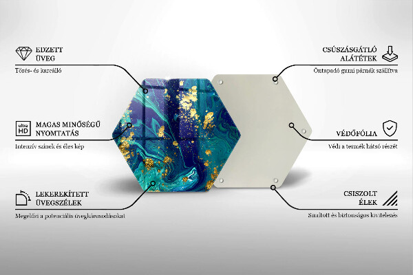 Glas Herdabdeckplatte Abstraktion mit Gold
