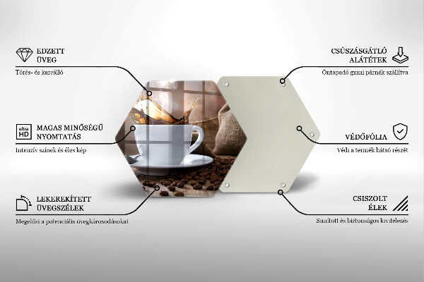 Glas Herdabdeckplatte Tasse und Kaffeebohnen
