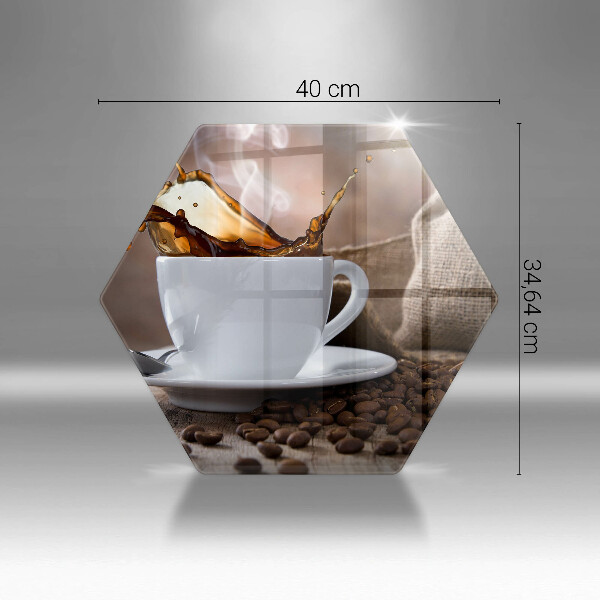 Glas Herdabdeckplatte Tasse und Kaffeebohnen