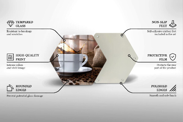 Glas Herdabdeckplatte Tasse und Kaffeebohnen