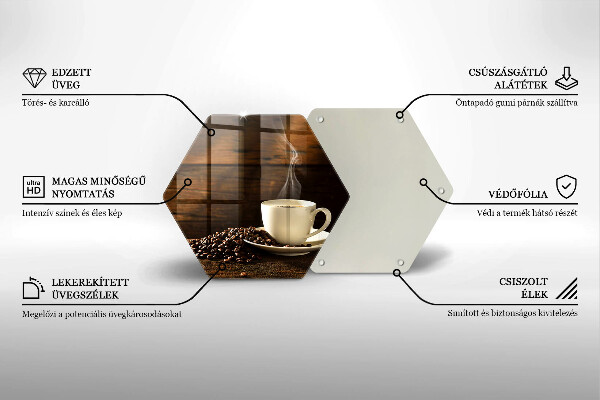 Glas Herdabdeckplatte Kaffeetasse aus Holz