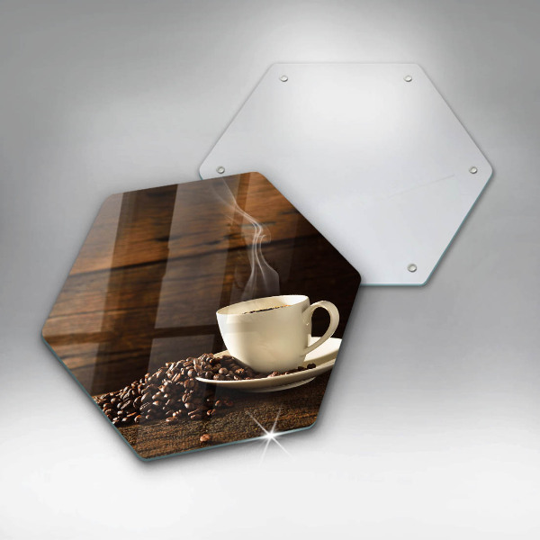Glas Herdabdeckplatte Kaffeetasse aus Holz