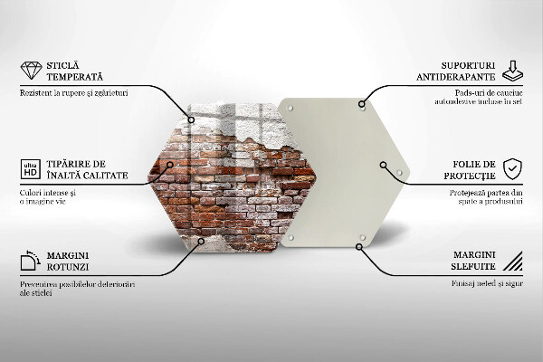 Glas Herdabdeckplatte Alte Ziegel- und Betonmauer