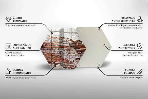 Glas Herdabdeckplatte Alte Ziegel- und Betonmauer