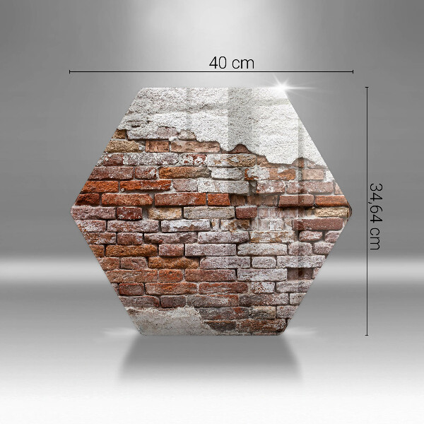 Glas Herdabdeckplatte Alte Ziegel- und Betonmauer