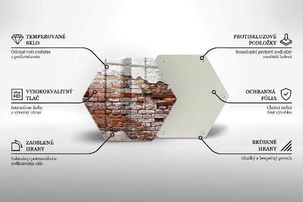 Glas Herdabdeckplatte Alte Ziegel- und Betonmauer