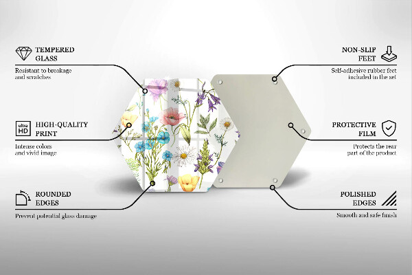 Glas Herdabdeckplatte Blumenillustration