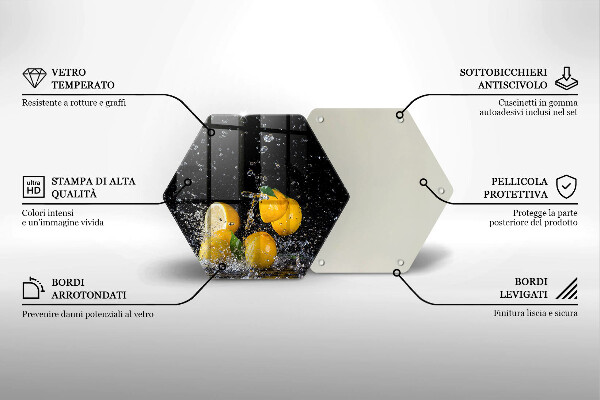 Glas Herdabdeckplatte Saftige Zitronenfrucht