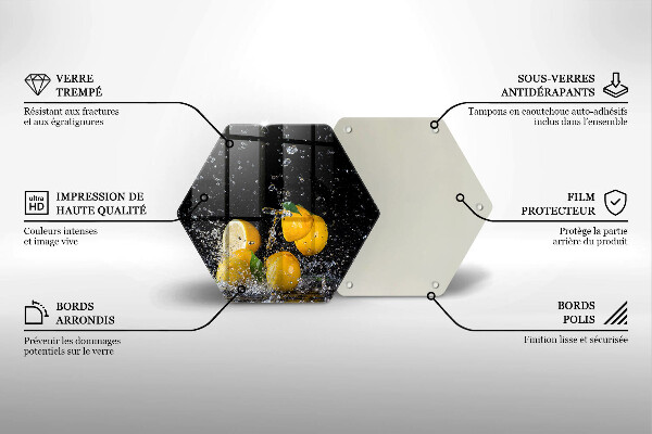 Glas Herdabdeckplatte Saftige Zitronenfrucht