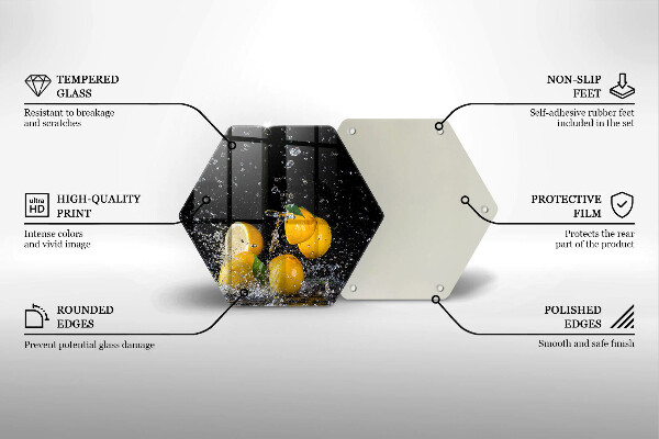 Glas Herdabdeckplatte Saftige Zitronenfrucht