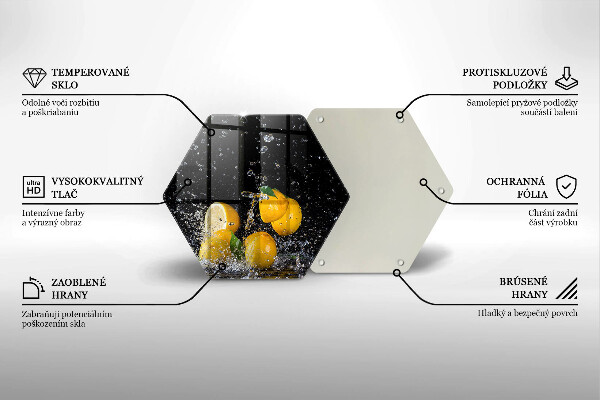 Glas Herdabdeckplatte Saftige Zitronenfrucht