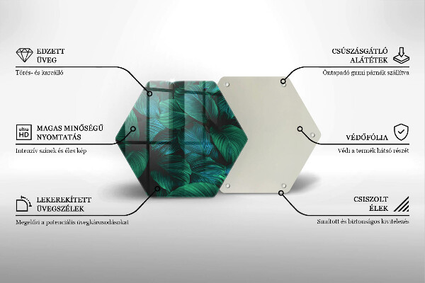 Glas Ceranfeldabdeckung Dschungelblätter