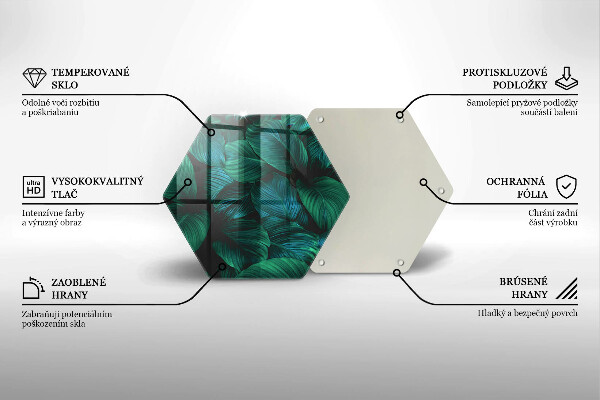 Glas Ceranfeldabdeckung Dschungelblätter