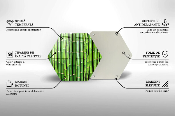 Glas Herdabdeckplatte Naturbambus
