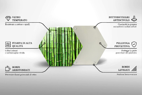 Glas Herdabdeckplatte Naturbambus