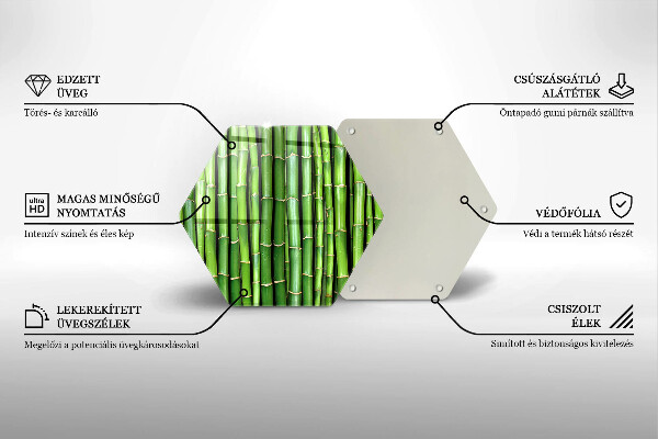 Glas Herdabdeckplatte Naturbambus