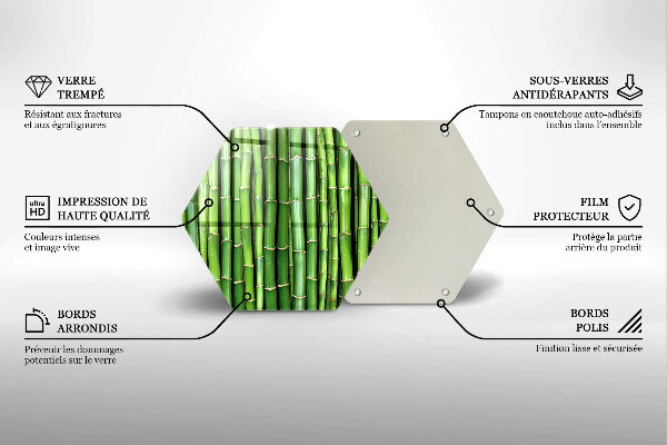 Glas Herdabdeckplatte Naturbambus