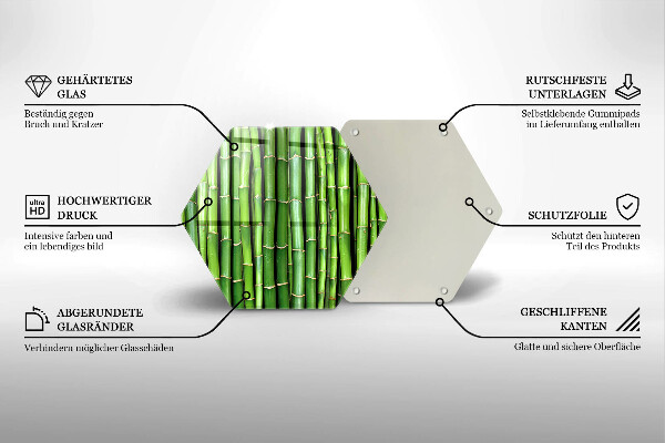 Glas Herdabdeckplatte Naturbambus