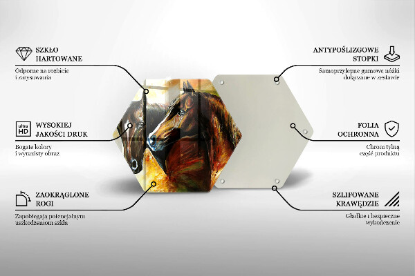Glas Herdabdeckplatte Tiere Pferde