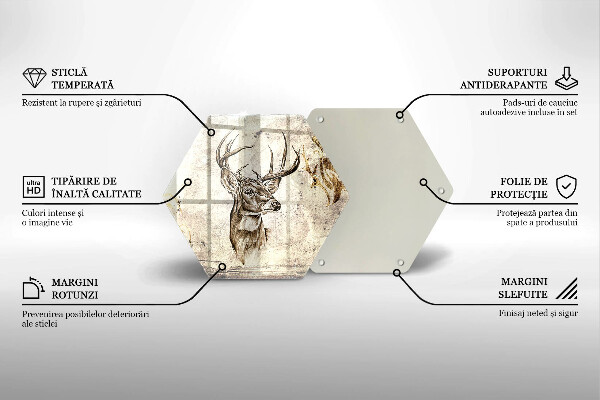 Glas Herdabdeckplatte Hirsch-Tierillustration