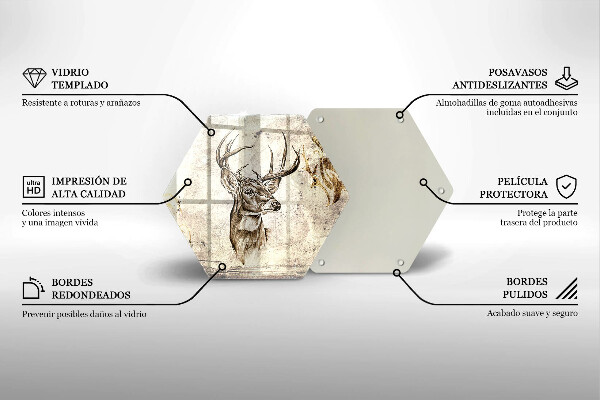 Glas Herdabdeckplatte Hirsch-Tierillustration