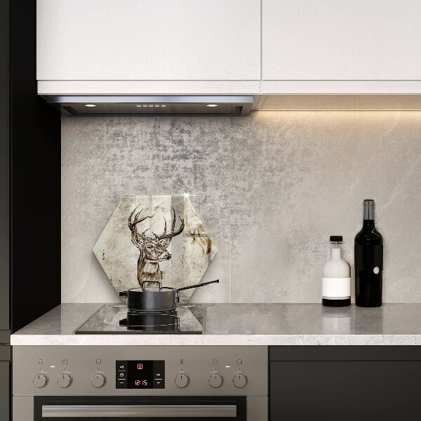 Glas Herdabdeckplatte Hirsch-Tierillustration