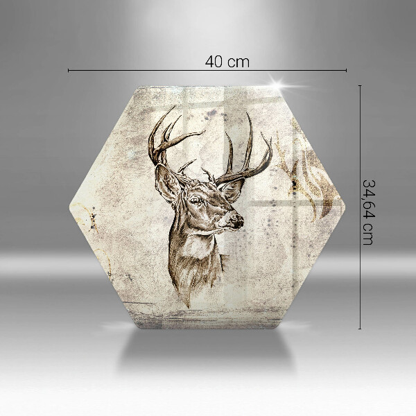 Glas Herdabdeckplatte Hirsch-Tierillustration