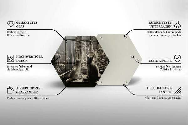 Glas Herdabdeckplatte Katzenstadt und Fenster