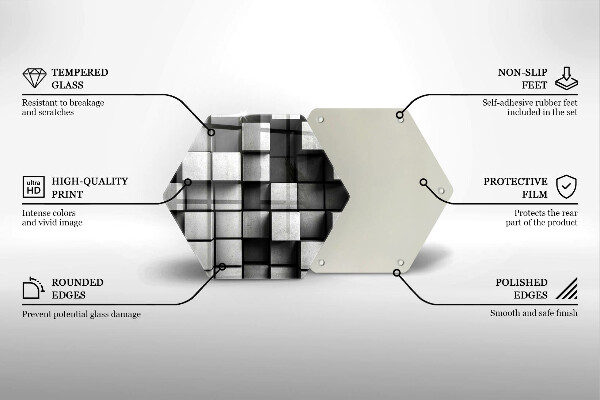 Glas Herdabdeckplatte Abstrakte 3D-Quadrate