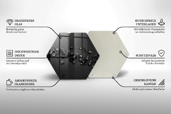 Glas Herdabdeckplatte Abstraktion von 3D-Formen