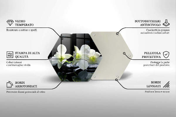 Glas Herdabdeckplatte Weiße Blumen in Zen-Wasser