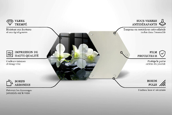 Glas Herdabdeckplatte Weiße Blumen in Zen-Wasser