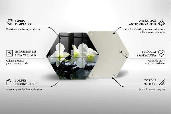 Glas Herdabdeckplatte Weiße Blumen in Zen-Wasser