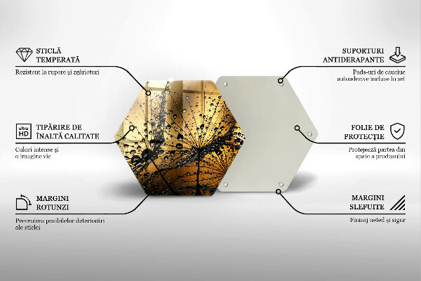 Glas Herdabdeckplatte Tau und Löwenzahn