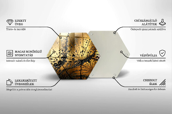 Glas Herdabdeckplatte Tau und Löwenzahn