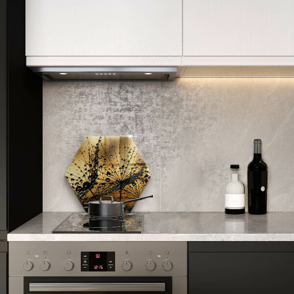 Glas Herdabdeckplatte Tau und Löwenzahn