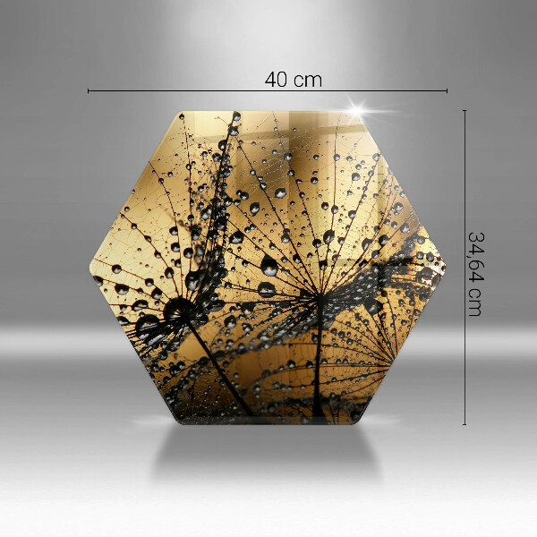 Glas Herdabdeckplatte Tau und Löwenzahn