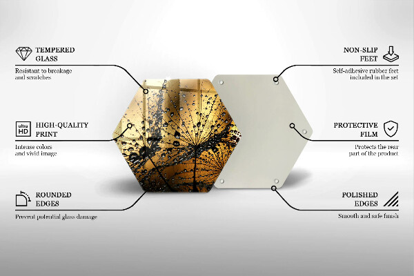 Glas Herdabdeckplatte Tau und Löwenzahn