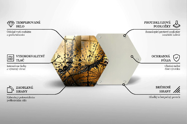 Glas Herdabdeckplatte Tau und Löwenzahn