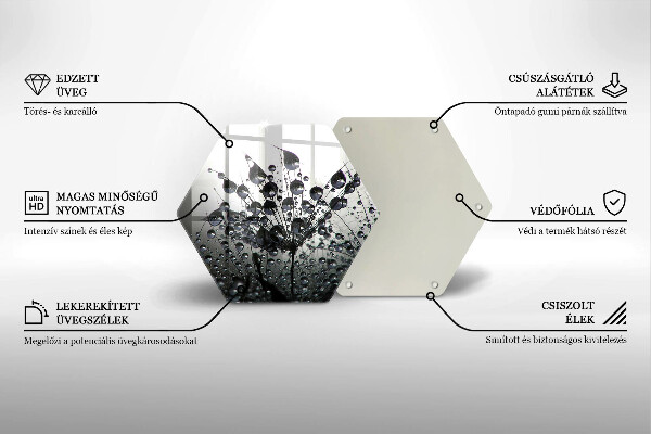 Glas Herdabdeckplatte Löwenzahn und Tau