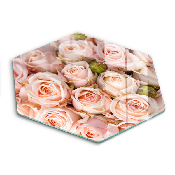 Glas Herdabdeckplatte Strauß zarter Rosen