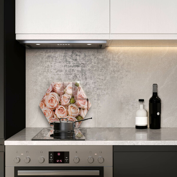 Glas Herdabdeckplatte Strauß zarter Rosen