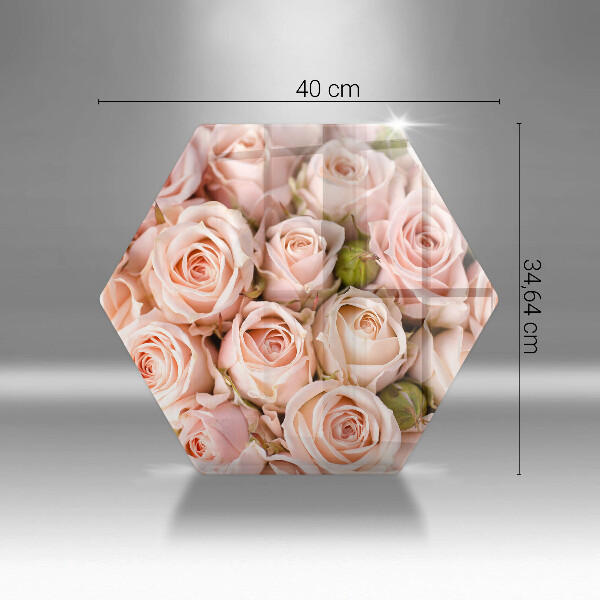 Glas Herdabdeckplatte Strauß zarter Rosen