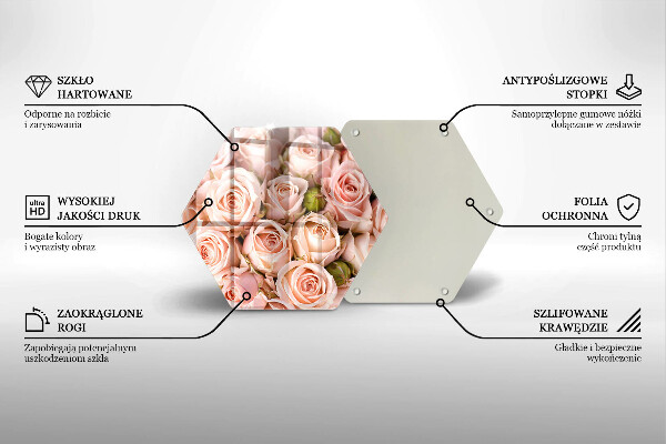 Glas Herdabdeckplatte Strauß zarter Rosen